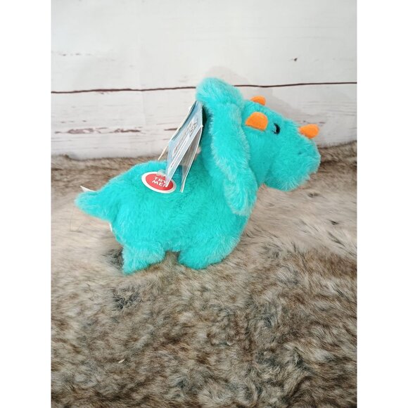 Kid Connection Teal Plush Walking Dinosaur Stuffed Animal‎ Toy Orange Horns Tags - Picture 3 of 8